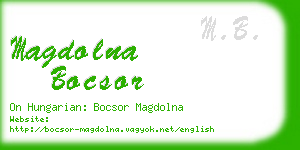 magdolna bocsor business card